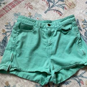 Women’s Mint Green Cotton Shorts